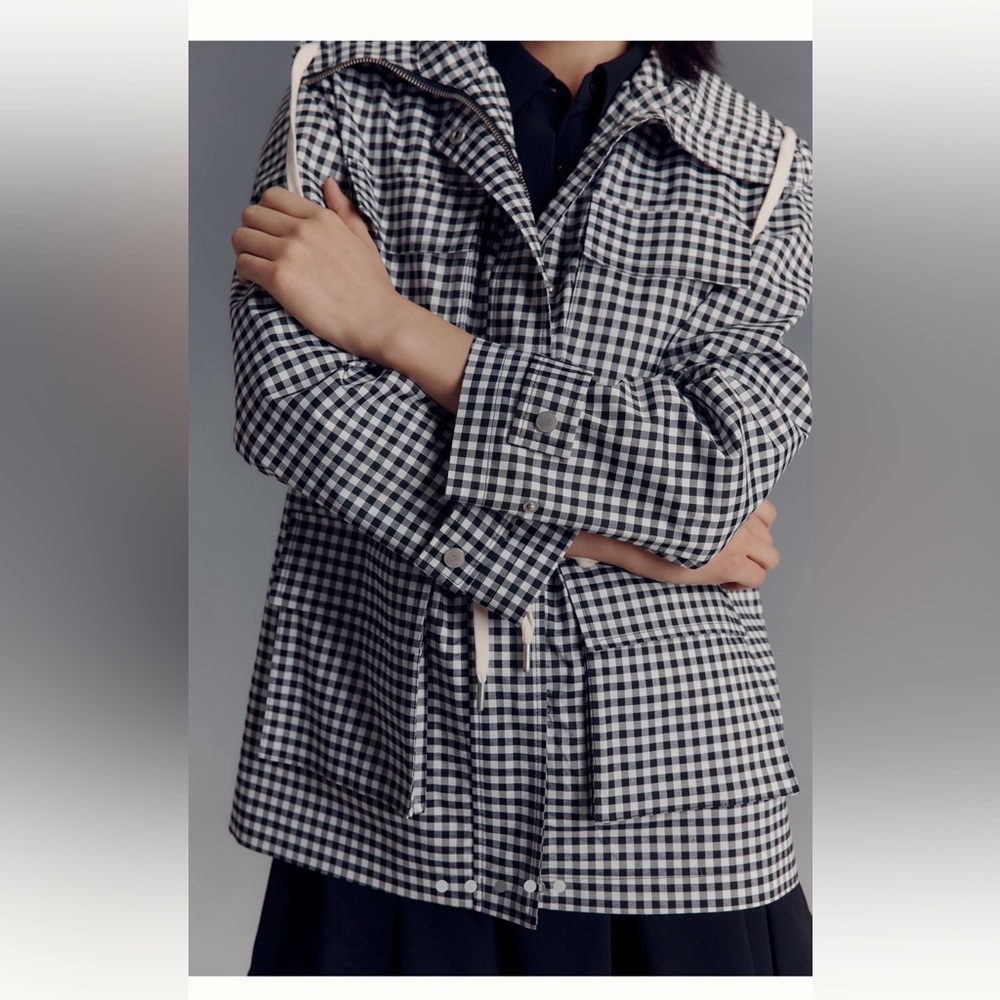 Avec Les Filles Black and White Checkered Utility Jacket - Picture 3 of 5